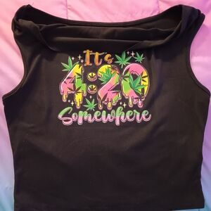 Black Graphic Tank Top